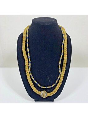 Vintage/Antique African glass trade beads, 2 strands - Unisex